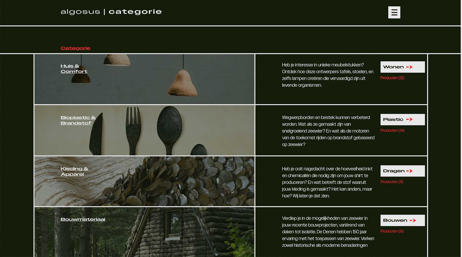 Scherm Algosus website