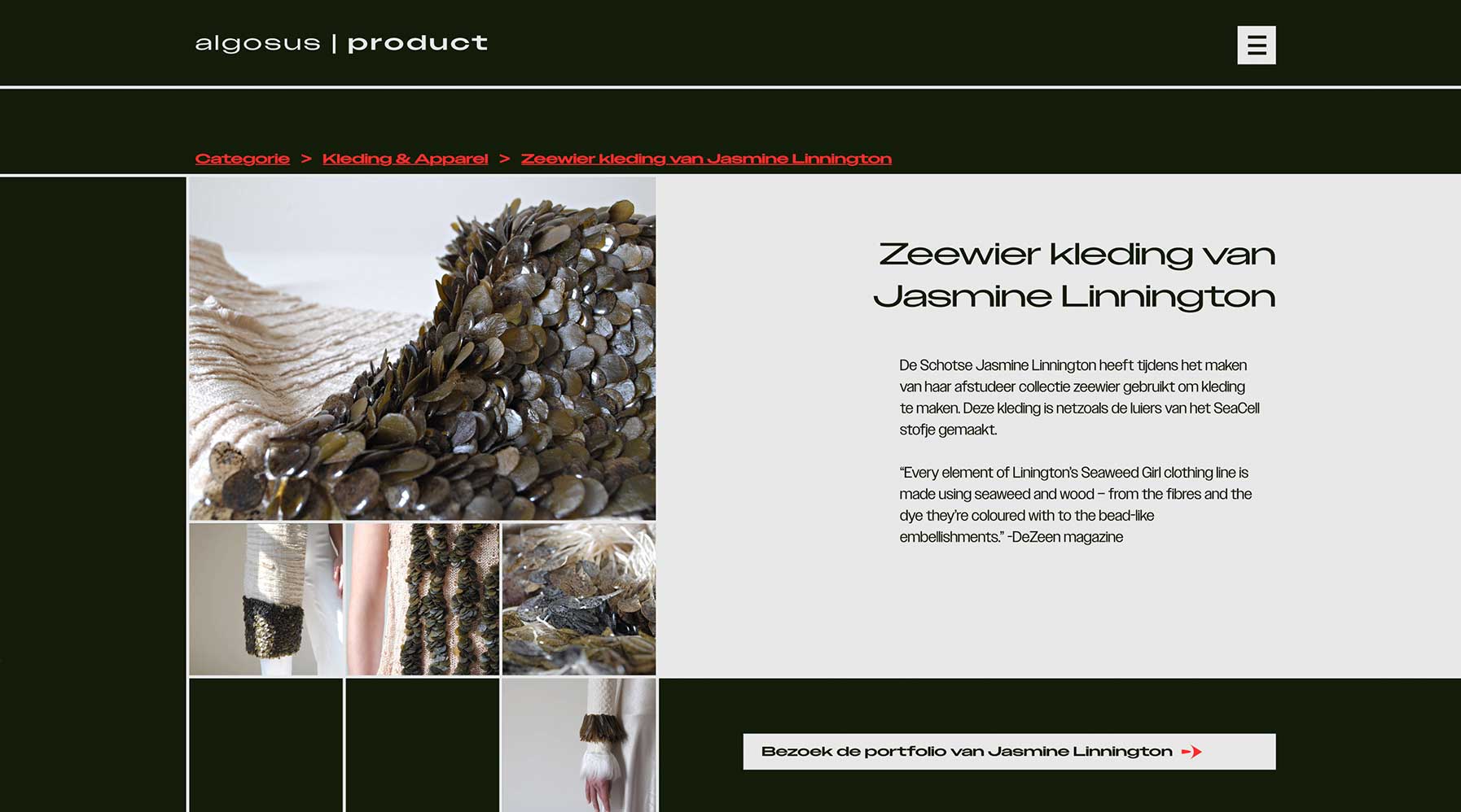 Scherm Algosus website